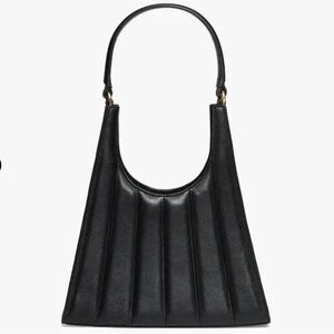 Staud Striped Rey Bag - Black Leather